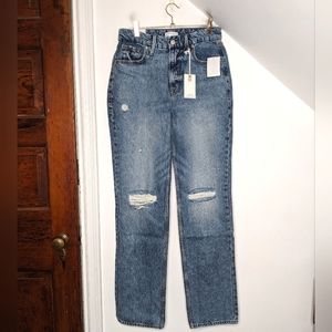 Good American High Rise Distressed Blue Jeans